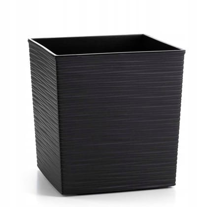 Zwarte vierkante plantenbak met inzet - 25x25 cm - modern design