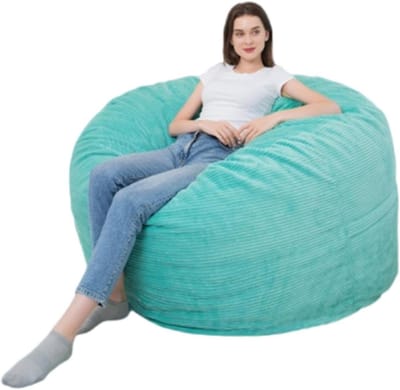 Zitzak Stoel - Lounge Stoel - Ontspannen Thuis - Gezellig Corduroy - 175x76cm - Lake Blue