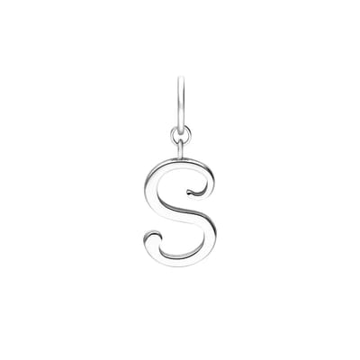 Lucardi Dames Stainless steel bedel letter - Hanger - Staal - Zilverkleurig