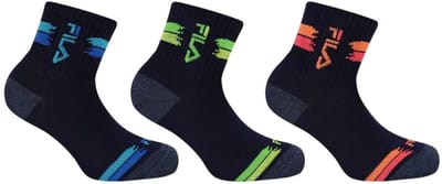 Fila Sokken 3-pack Jr Boy Quarter Navy Zwart - 30