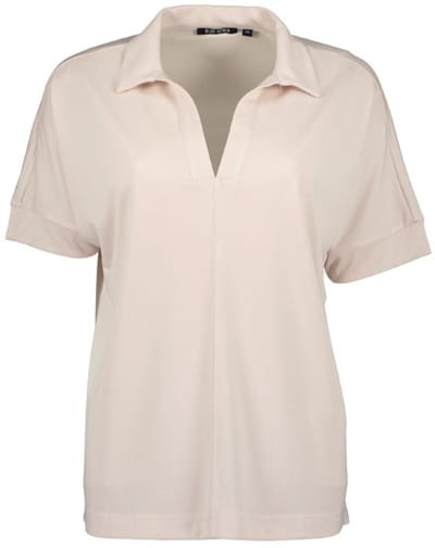 Blue Seven - Shirt 105839 beige met polokraag - korte mouwen - maat 40