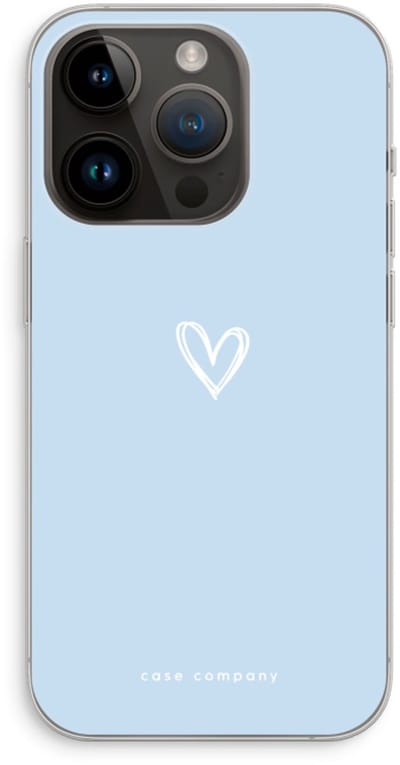 Case Company® - Hoesje geschikt voor iPhone 14 Pro hoesje - Klein Hart Blauw - Soft Cover Telefoonhoesje - Bescherming aan alle Kanten en Schermrand