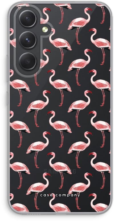 Case Company® - Hoesje geschikt voor Samsung Galaxy A54 hoesje - Flamingo - Soft Cover Telefoonhoesje - Bescherming aan alle Kanten en Schermrand