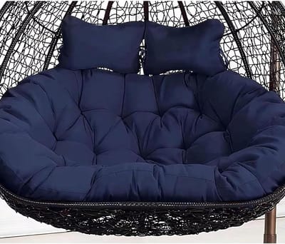 Hangend stoelkussen - Dubbel mandkussen - Buiten ontspannen - Extra dikke vulling - 150x110cm - Donkerblauw