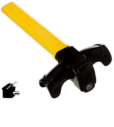 Dailygoods- Stuurwielvergrendeling Hoge Beveiliging - Autoslot Tegen Diefstal - Sleutelvergrendeling - Aluminiumlegering/Staal - Compact/Opslag - Vinyl Gecoat