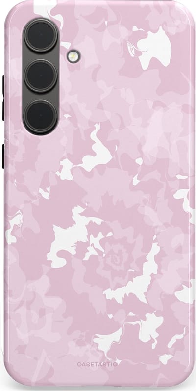 Casetastic Hoesje Geschikt voor Samsung S24 Plus - Stijlvolle Beschermende Duo-layer Case - Roze wervels