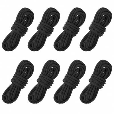 Touw - 4 mm Guyline Camping Paracord 3 M (8 Stuk) - Ultralicht Scheerlijn Touw 550LB 7-Strengs - Tent, Luifel & Trekking Gebruik - Zwart