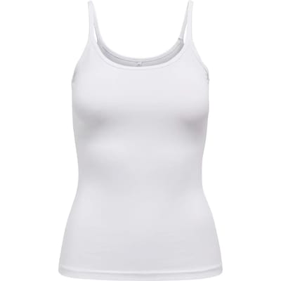 Only witte dames top   Ronde hals   Regular fit   Geen zakken   Spaghettibandjes Wit XS