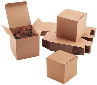 Dailygoods - 30 Stuks Kraft Papieren Cadeau Dozen - 9x9x9cm voor Feestjes en Cadeaus
