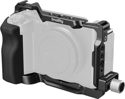 Cage Kit voor Sony ZV-E1 met Siliconen Grip en HDMI Kabelklem, Volledige Camera Cage met Snelle Ontgrendeling en Koud Shoe Bevestigingen - 4257
