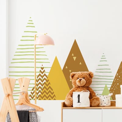 Kinderstickers van Scandinavische bergen, ontwerp van Louka, 110 x 185 cm