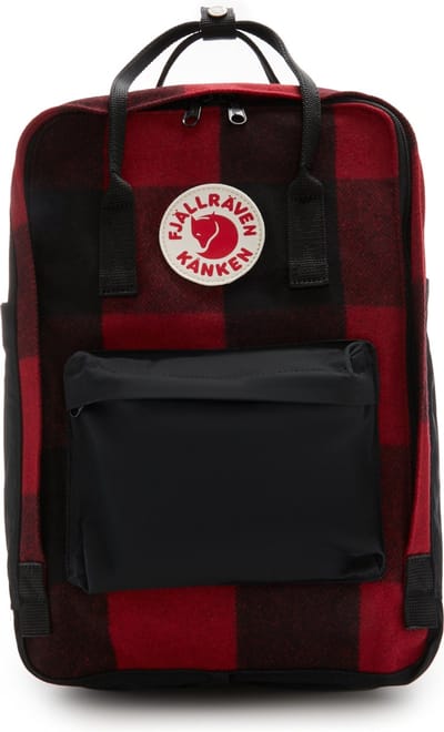 Fjällräven Kånken Re-Wool Laptop 15" Unisex Rugzak - Red - Black