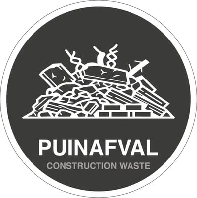 Puinafval sticker | 30 cm