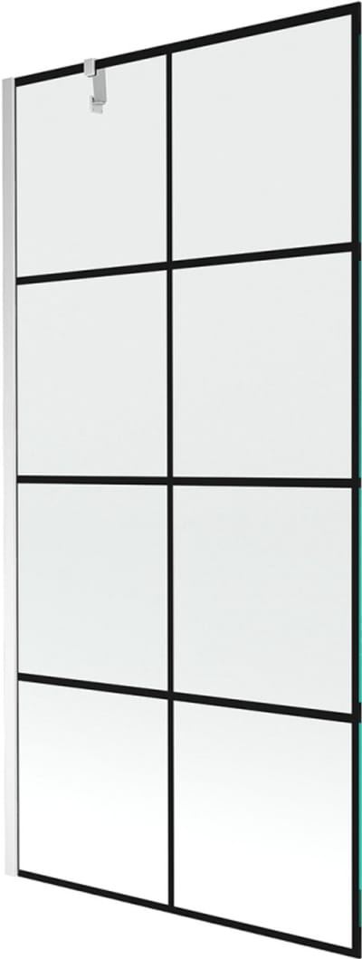 Mexen Next douchescherm 1-deurs 90 x 150 , zwart raster, chroom - 895-090-000-00-77-01