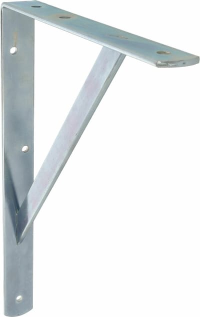 AMIG Plankdrager/planksteun van metaal - gelakt zilver - H500 x B325 mm - boekenplank steunen - tot 185 kg