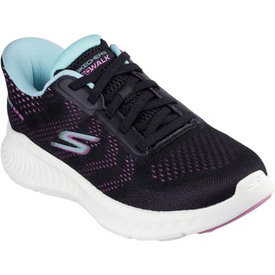 Skechers Go Walk Now Khloe Textile Damestrainers Zwart/Paars
