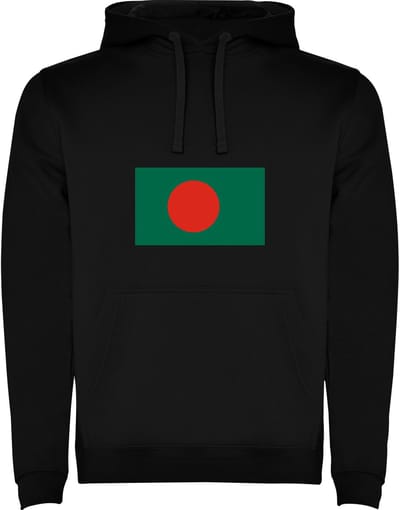 Zwarte Hoodie met Wereldse vlag land Bangladesh Full Color Maat M