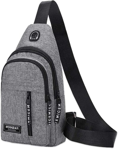 Moderne en functionele schoudertas voor mannen, ideaal als heuptas, praktisch en compact ontwerp, perfect voor dagelijks gebruik en reizen, 1 stuk