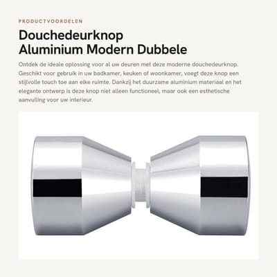 Dailygoods- Deurgreep Dubbele Knop - Deurknop - Deurbeslag - Deurkruk - Deurklink - Aluminium Legering - 30 mm Diameter