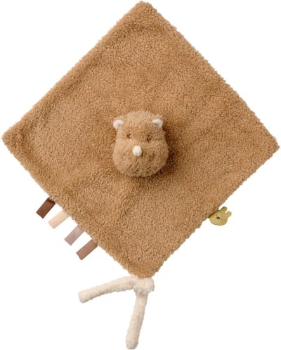 Nattou TEDDY Knuffeldoekje - Neushoorn - 39 cm - Karamel