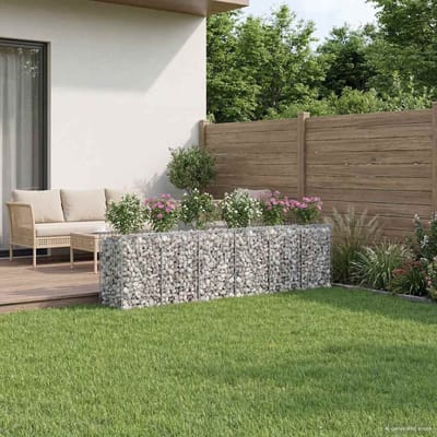 vidaXL - Gabion - verhoogd - bed - 3 - st - 400 - x - 50 - x - 80 - cm - Gegalvaniseerd - staal