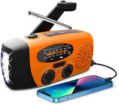 Unyqoos® Draagbare noodradio met zwengel en zonne-energie voor outdoor avonturen