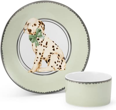 Elodie Porcelain Dinner Set - Babyservies - Porceleinen kinderbord en kom - Baby servies set - Kraamcadeau -Darling Dalmatians