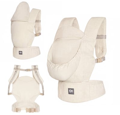 Kinderkraft ELARA - Draagzak - Ergonomisch - Linnen katoen - Beige
