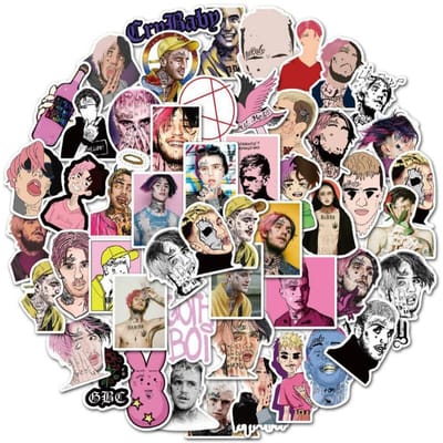 10 30 50 Stuks Amerikaanse Rapper Lil Peep Graffiti Waterdichte Skateboard Reiskoffer Telefoon Laptop Bagage Stickers Doe-het-zelf Kinderen Meisje gray