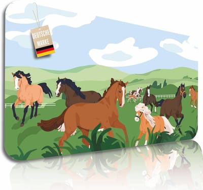 Bureauonderlegger voor Kinderen – Waterafstotend Deskpad met Educatieve Prints (Paarden)
