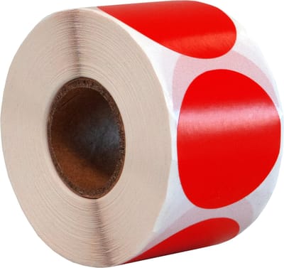 500 Etiketten Rond Rood 35 mm op Rol - Sluitzegel - Markeringspunten - Blanco ronde stickers - DULA