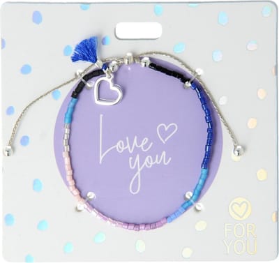 Depesche - Trend kralenarmband Protection & Love - met tekst Love You