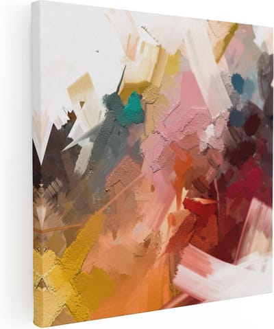 Artaza Canvas Schilderij Abstracte Kunst - 30x30 cm - Klein - Muurdecoratie Woonkamer - Wanddecoratie Modern - Kamer Accessoires