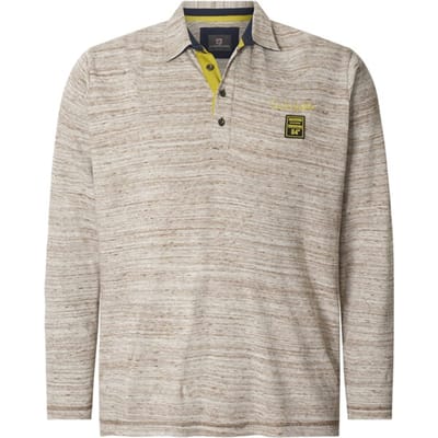 Jan Vanderstorm herren Poloshirt Met Lange Mouwen - 56/58 - wolwit - Plus Size
