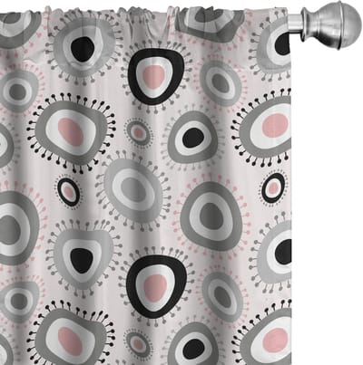 ABAKUHAUS Geometrische Doodles – Gordijnen 2x75x175 cm – Microvezel