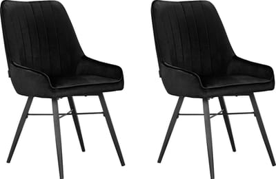 Akita-Eetkamerstoel - 2 Pack - Zwart
