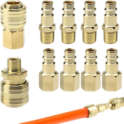 10-delige Euro gecomprimeerde luchtkoppeling, 1/4 inch BSP snelkoppeling voor luchtcompressor, slangkoppelingen en luchtleidingen