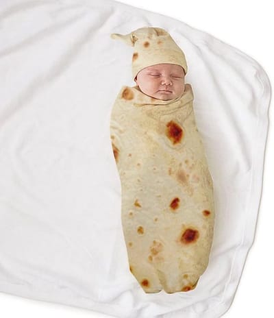 Comfortabele Baby Swaddle Deken - Flanellen Tortilla Wikkel met Muts voor Babyshower en Verzorging