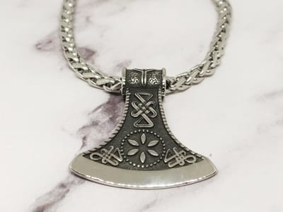 Mei's - Viking's Dane Axe - ketting heren - RVS zilver - 51 cm