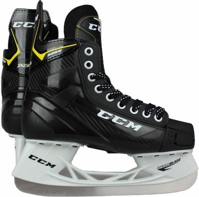CCM - Supertacks 9366 - IJshockeyschaatsen - Schaatsen Heren - Volwassenen - Zwart - Verstevigde Support & RVS Speedblade - Regular Fit - Maat EU 47