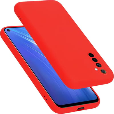 Cadorabo Hoesje geschikt voor Realme 6 4G / 6s in LIQUID ROOD - Beschermhoes gemaakt van flexibel TPU silicone Case Cover