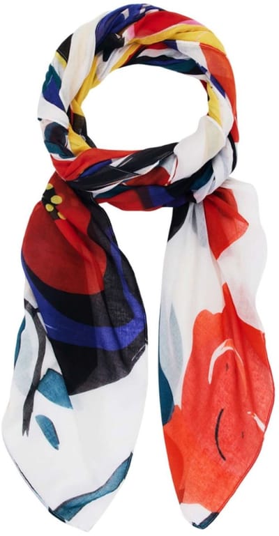 Desigual Sjaal Foulard Lyra Rectangle Multicolor Fuchsia Kleurrijke