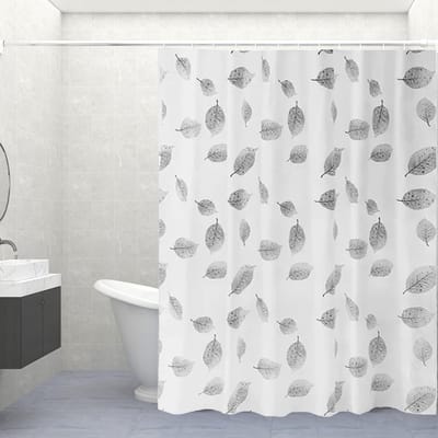 Dailygoods- Douchegordijn Schimmelwerend 180x200cm - Wasbaar - Waterdicht - Geschikt voor Badkamer - Bladprintpatroon - Milieuvriendelijk Materiaal - Badmat