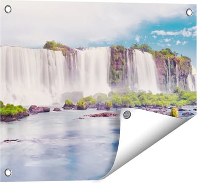 Gards Tuinposter Watervallen in Argentini� - 50x40 cm - Tuindoek - Tuindecoratie - Wanddecoratie buiten - Tuinschilderij