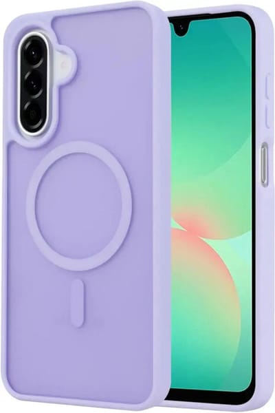 Hoesje Geschikt voor Samsung Galaxy A26 - Compatibel met MagSafe - Matte Beschermhoes - Back Cover met Magneet - Paars