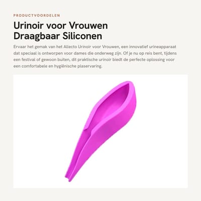 Dailygoods- Urineapparaat Draagbaar - Vrouwen Urinoir - Siliconen Herbruikbaar - Eenvoudig Schoon Te Maken - Voor Buiten - Geschikt Voor Kamperen - Damesurinoir