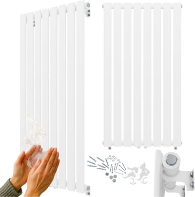 Granitan Handdoekradiator Ferro - 110x60cm - Wit - verticale radiator - Badkamer Verwarming Radiator
