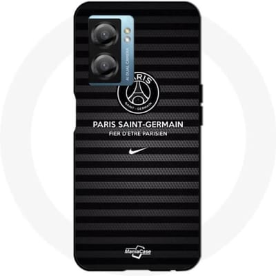 Hoesje - MANIACASE - Oppo A77 5G - Zwart en grijs - Paris SG en Nike - Flexibel