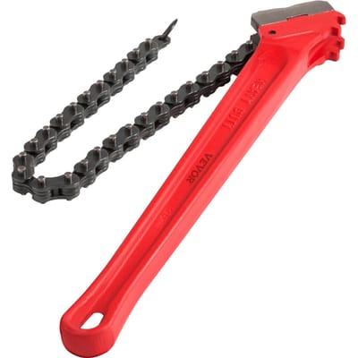 Clé à chaîne pour tuyau 36 pouces, Clé à chaîne pour filtre à huile robuste Capacité 4-1/2 à 7-1/2 pouces, Clé à chaîne 30 pouces (760 mm) Outil de tuyauterie à chaîne