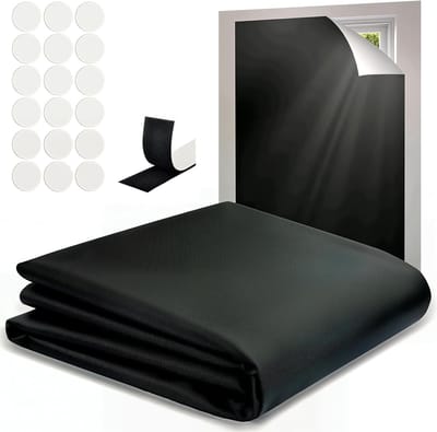 KZQ 100 Procent Verduisterend Raamgordijn Zonder Boren Draagbaar Op Maat Te Knippen Voor Nachtdienst Privacy En Slaapkamer 300x145 Cm